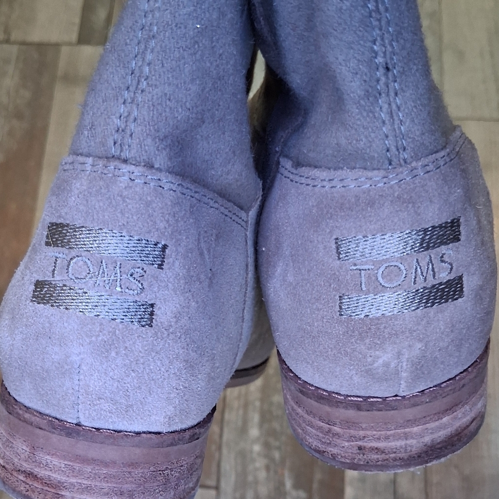 Toms Women's Taupe Suede Light Academia Boots Size 7.5 - Picture 7 of 10